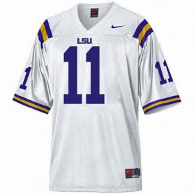 Male LSU Tigers #11 Spencer Ware White Football Jersey
